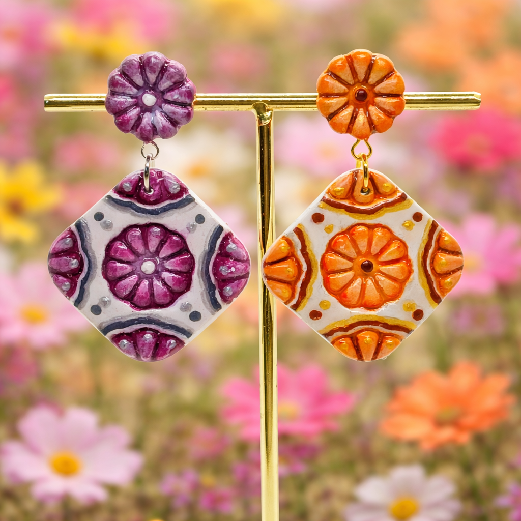 04. Orecchini Dipinti a mano – Fiori di Sicilia
