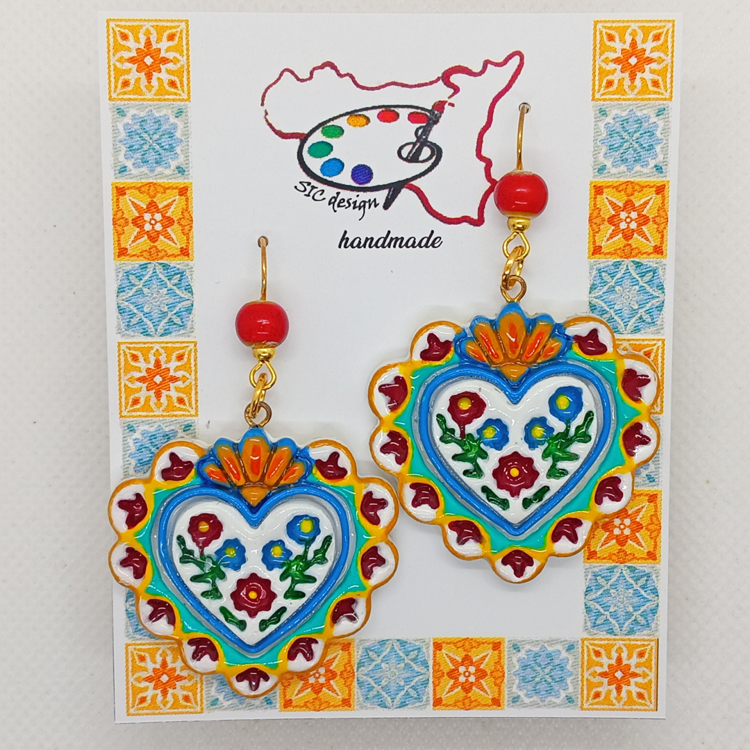 07. Orecchini Collezione Cuori Dipinti a Mano - Due modelli diversi