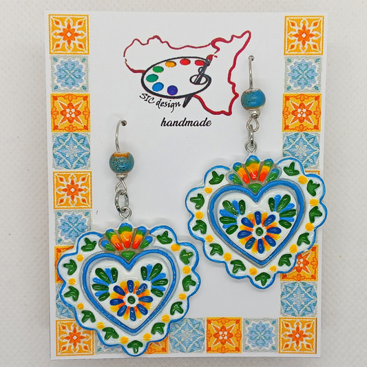 07. Orecchini Collezione di Cuori Dipinti a Mano - Due modelli
