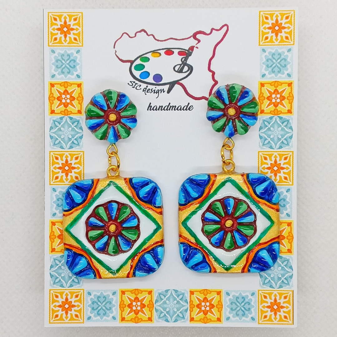 Hand-Painted Earrings – Floral Elegance Collection – Two variations