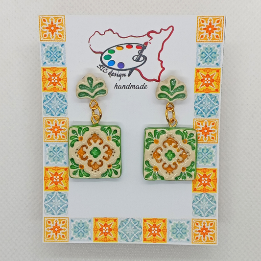 02. Orecchini Dipinti a mano Collezione Maiolica - Quattro Varianti Uniche