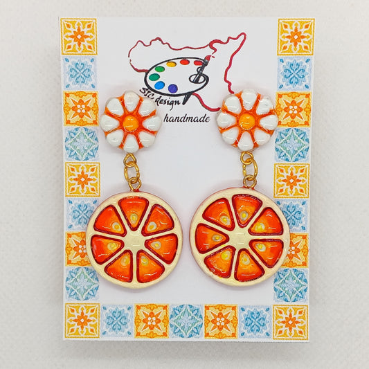 11. Orecchini Dipinti a mano Collezione Agrumi di Sicilia - Due varianti