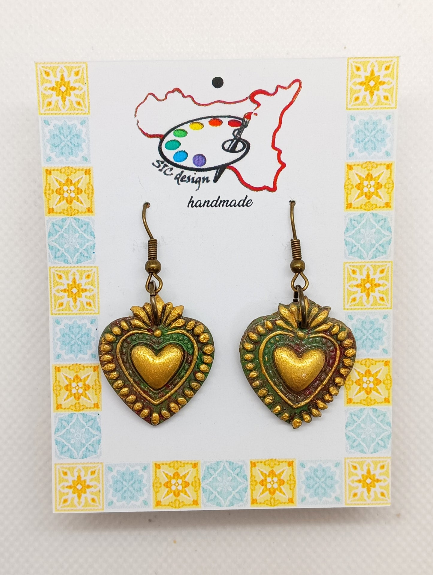 8. Orecchini dipinti a mano Cuore ex voto