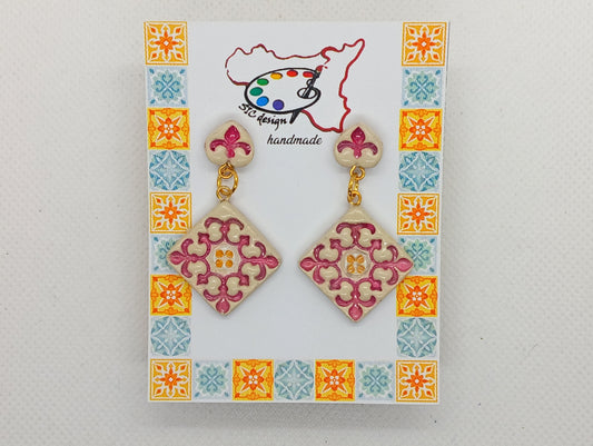 02. Orecchini Dipinti a mano Collezione Maiolica - Quattro Varianti Uniche