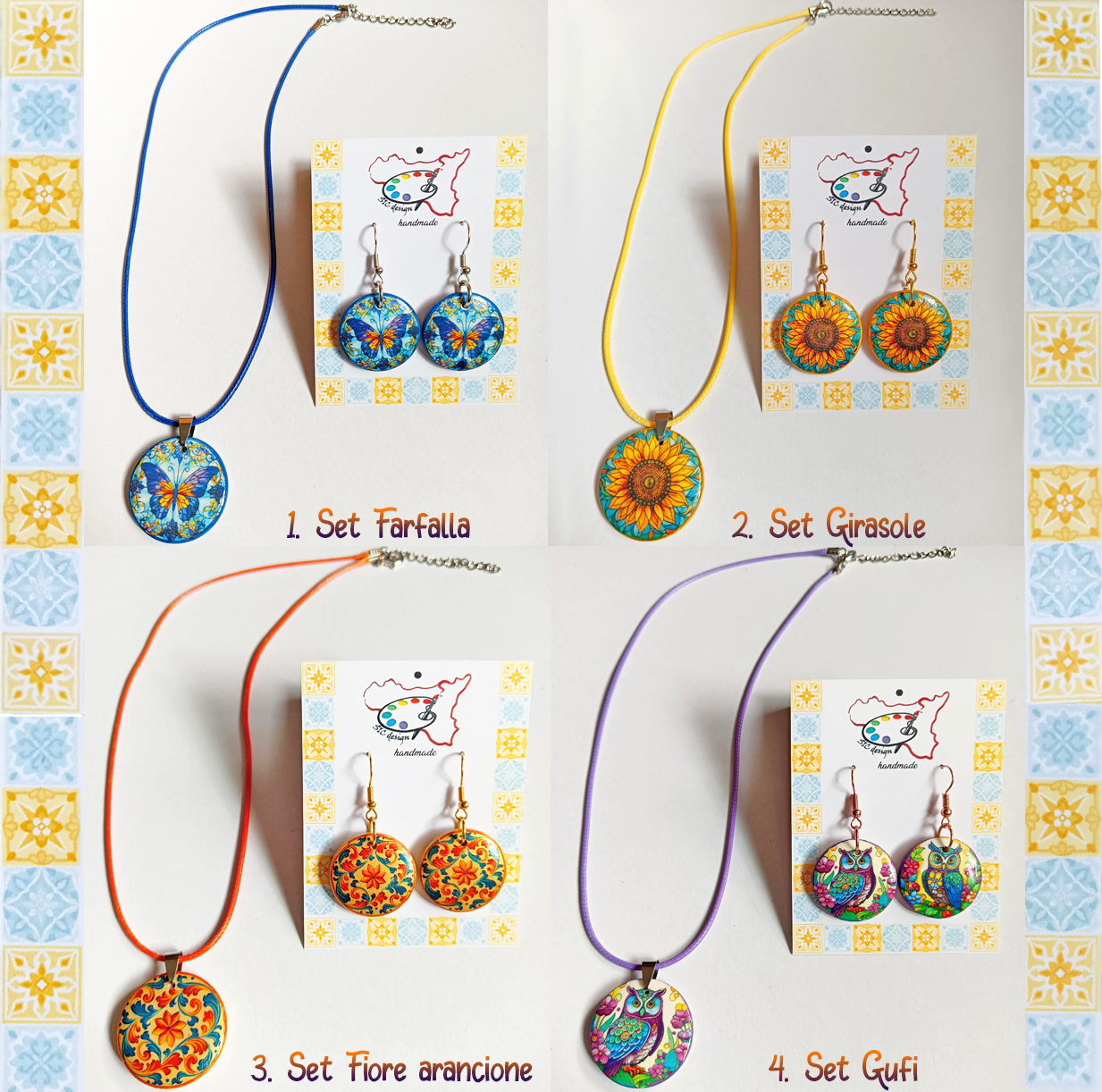 Collana e Orecchini siciliani artigianali in legno 1