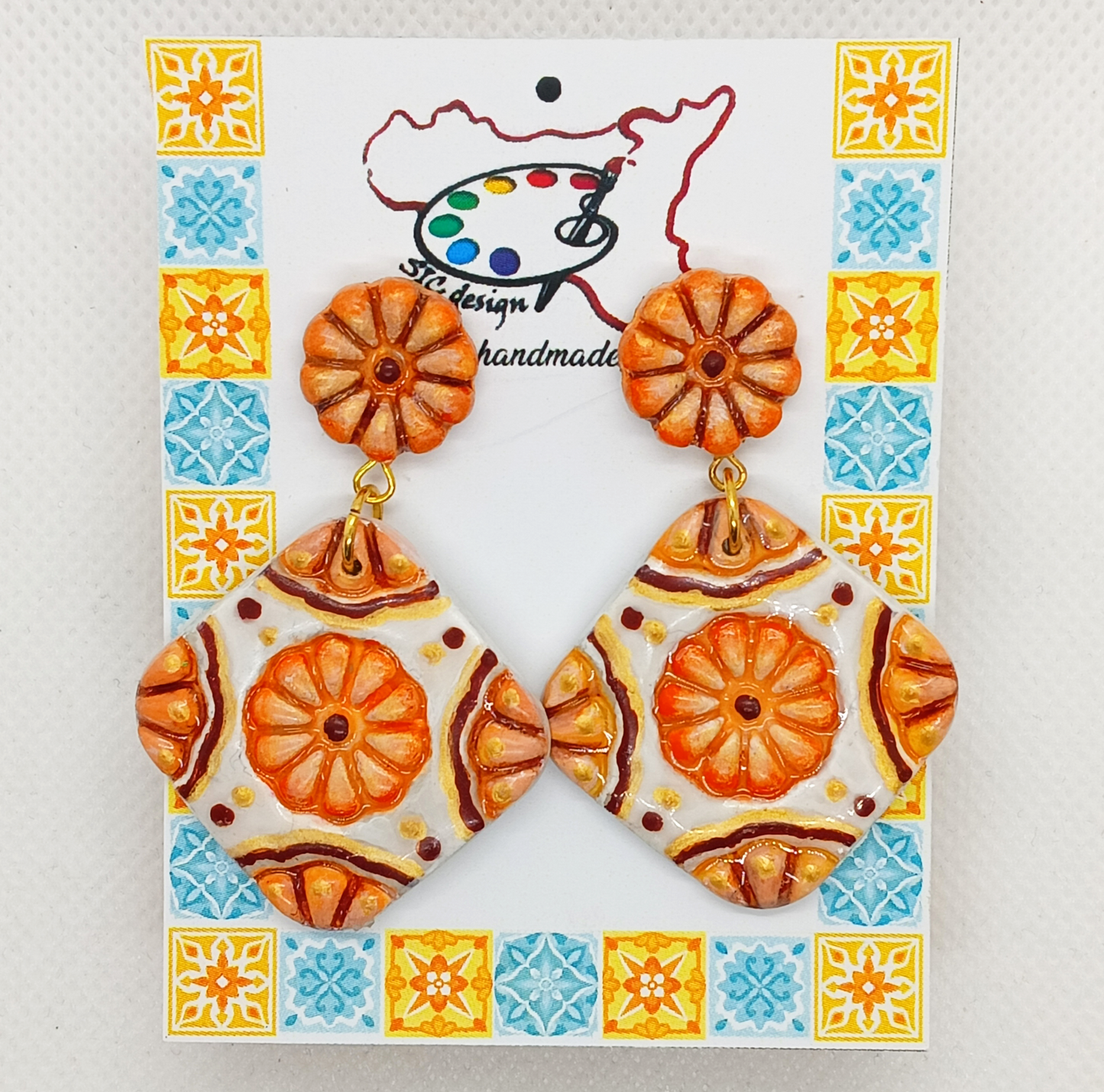 03. Orecchini Artigianali Dipinti a Mano – Fiori di Sicilia