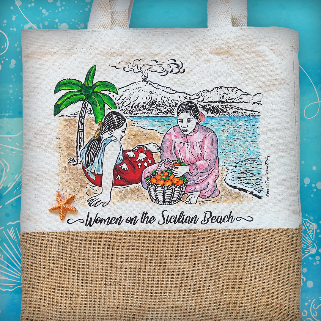 Handpainted Bag Women on the Sicilian's Beach