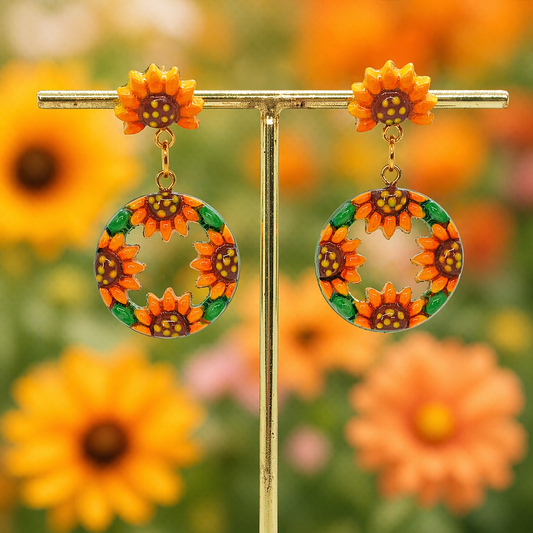 02. Orecchini Dipinti a mano - Girasoli