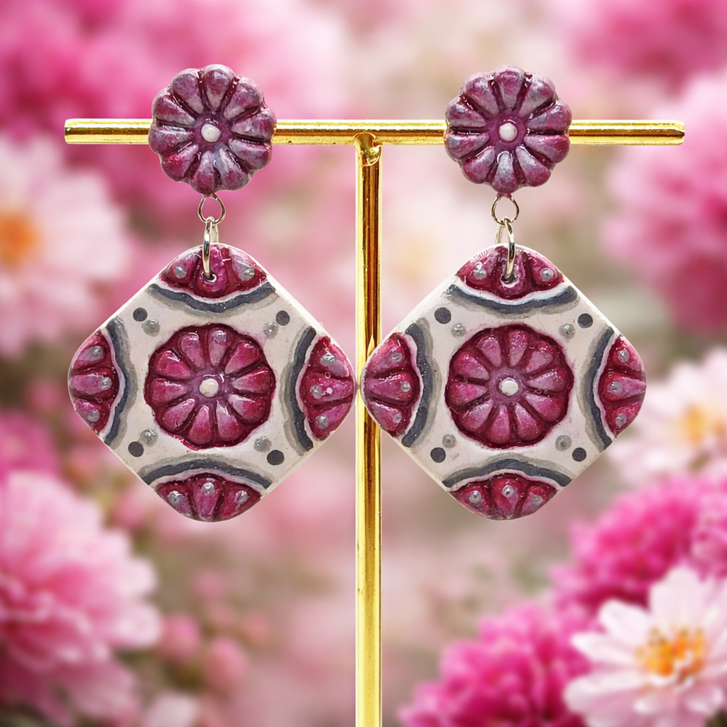 04. Orecchini Dipinti a mano – Fiori di Sicilia