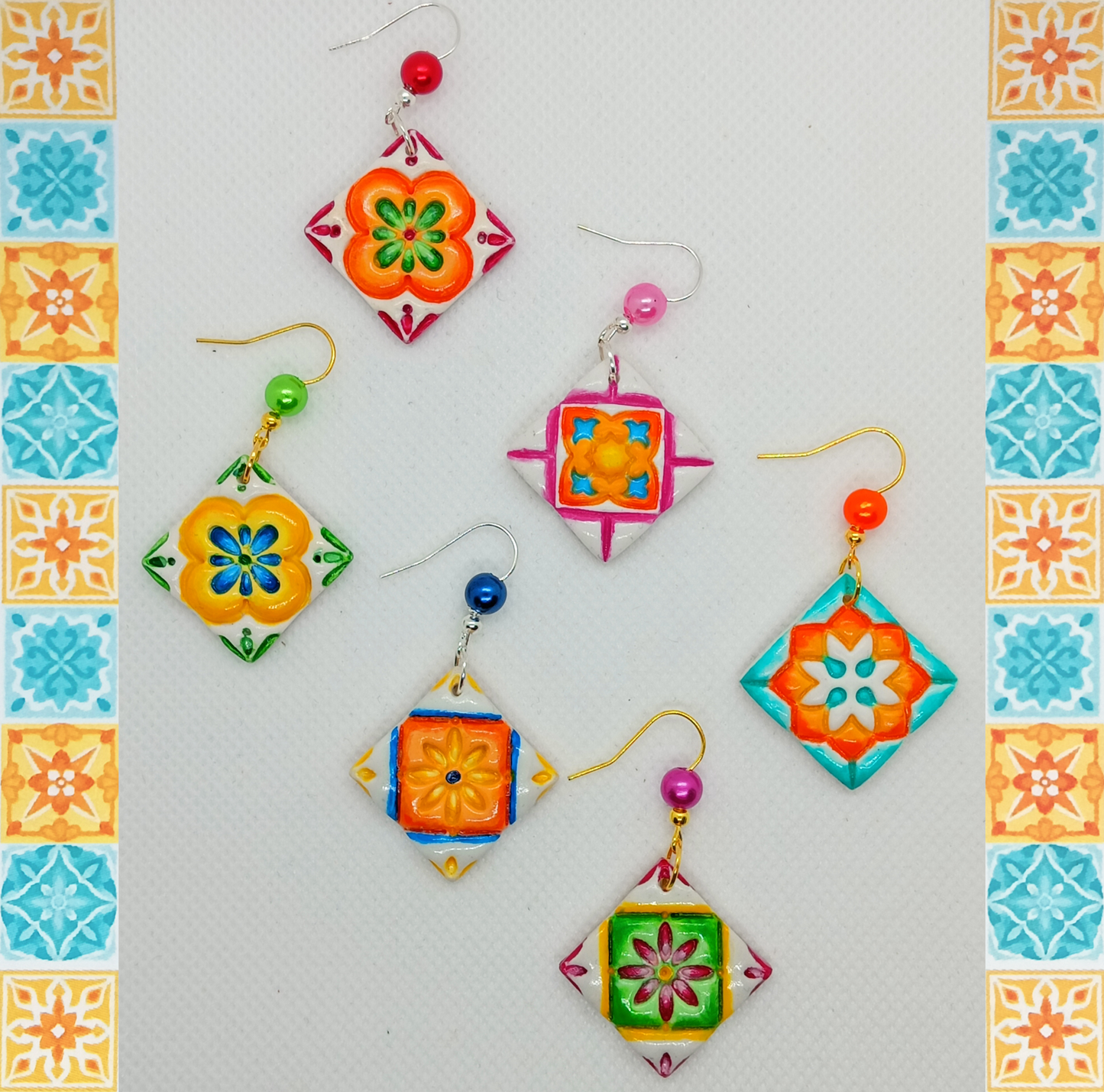 3. Orecchini artigianali dipinti a mano