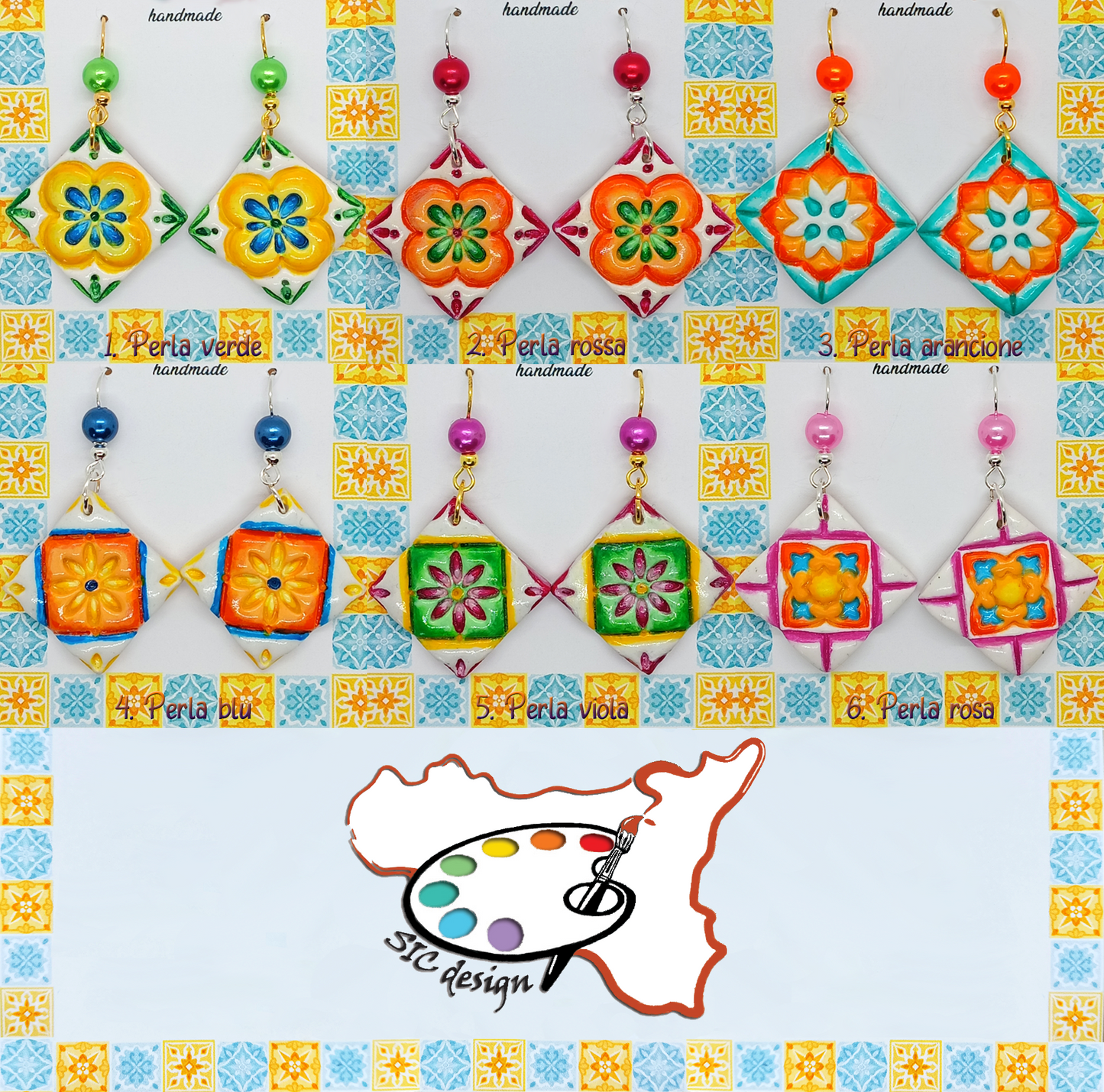 3. Orecchini artigianali dipinti a mano