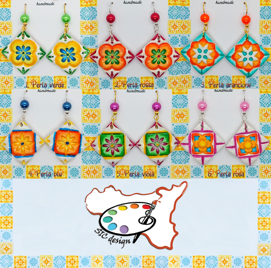 3. Orecchini artigianali dipinti a mano
