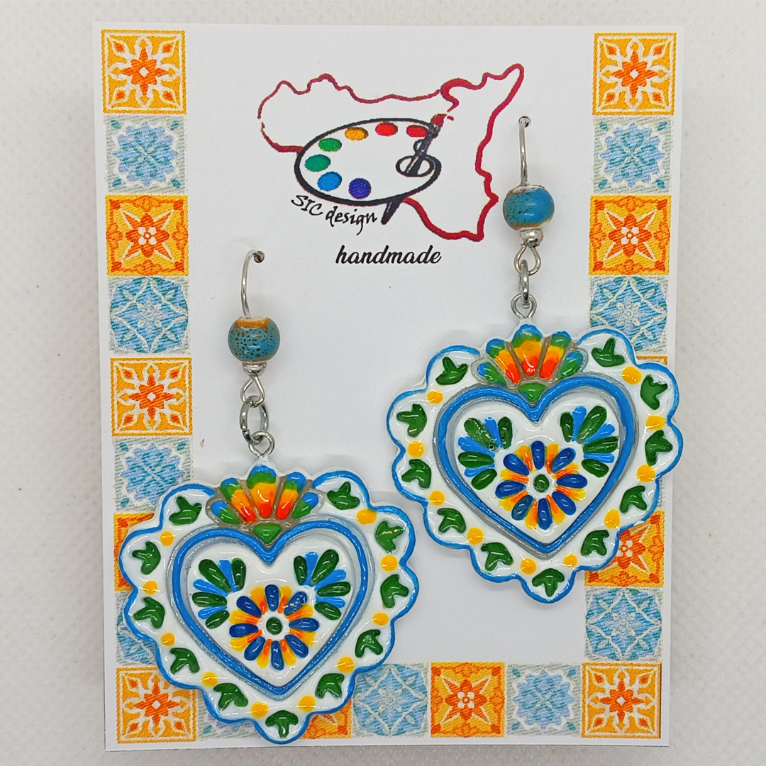07. Orecchini Collezione Cuori Dipinti a Mano - Due modelli diversi