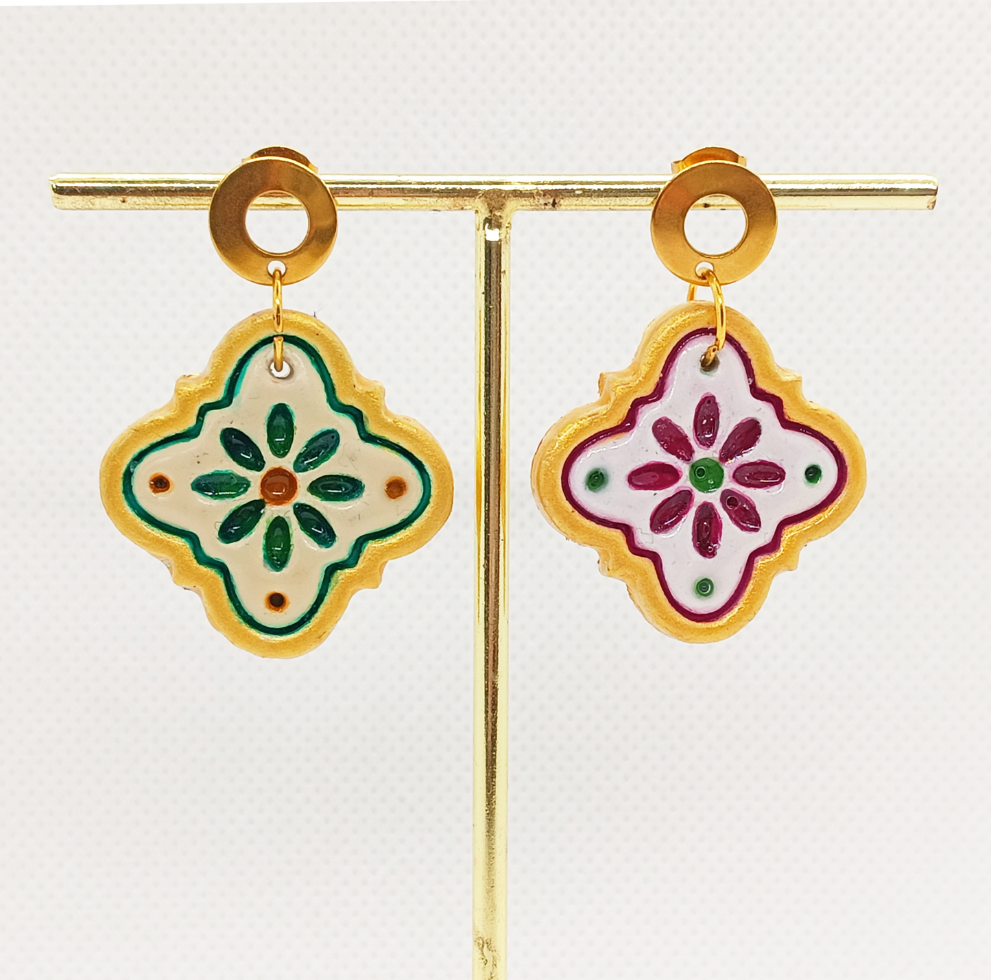 06. Set coordinato Orecchini e Bracciale Dipinti a Mano