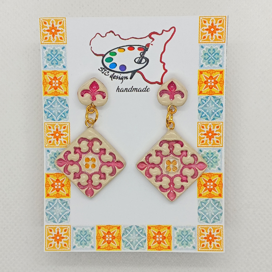 02. Orecchini Dipinti a mano Collezione Maiolica - Quattro Varianti Uniche