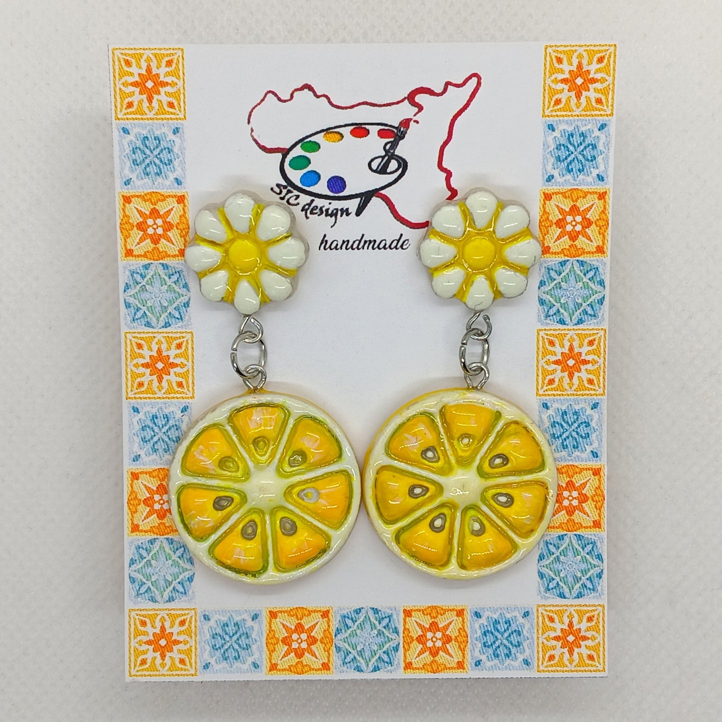 11. Orecchini Dipinti a mano Collezione Agrumi di Sicilia - Due varianti
