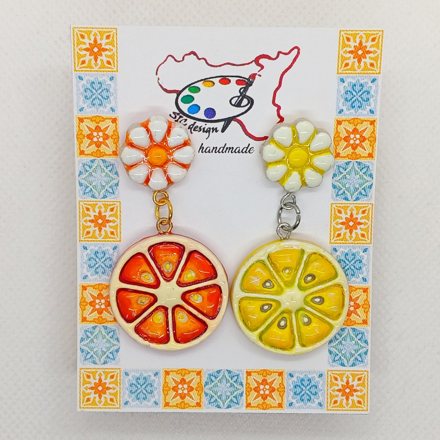 11. Orecchini Dipinti a mano Collezione Agrumi di Sicilia - Due varianti