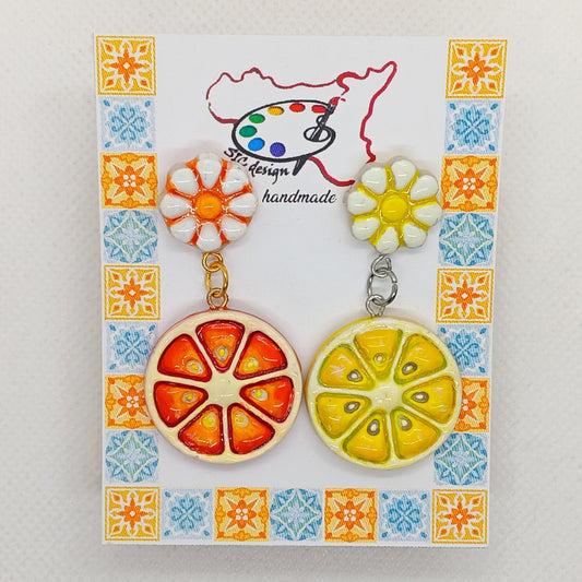 11. Orecchini Dipinti a mano Collezione Agrumi di Sicilia - Due varianti