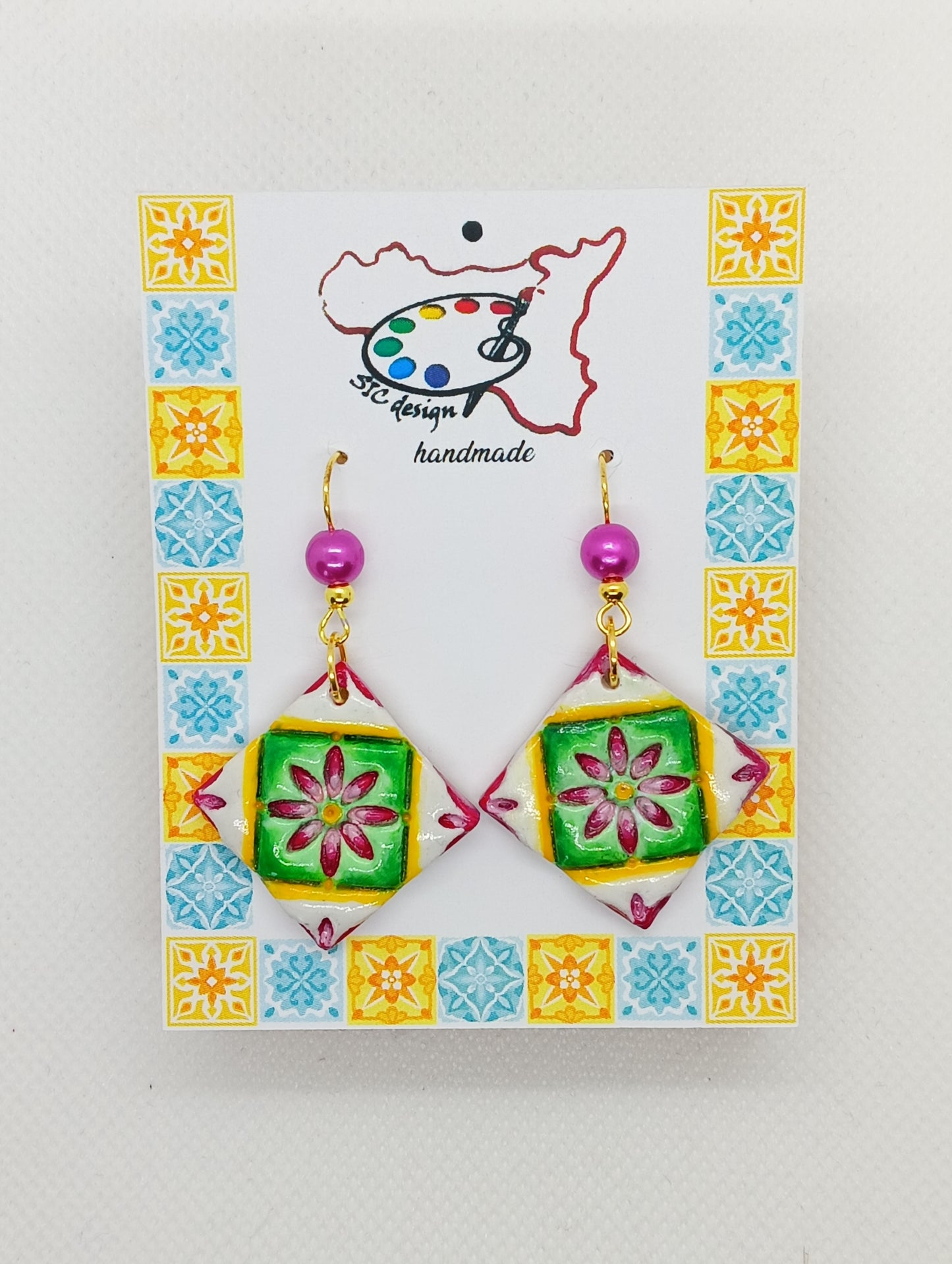 3. Orecchini artigianali dipinti a mano