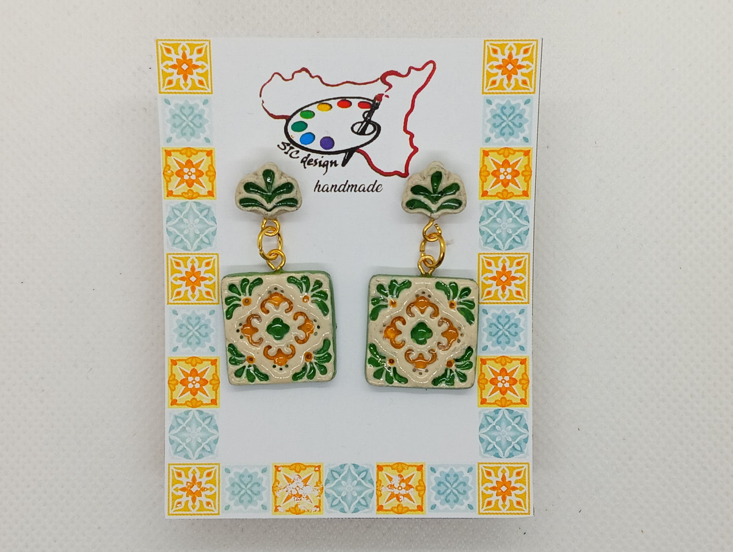 02. Orecchini Dipinti a mano Collezione Maiolica - Quattro Varianti Uniche