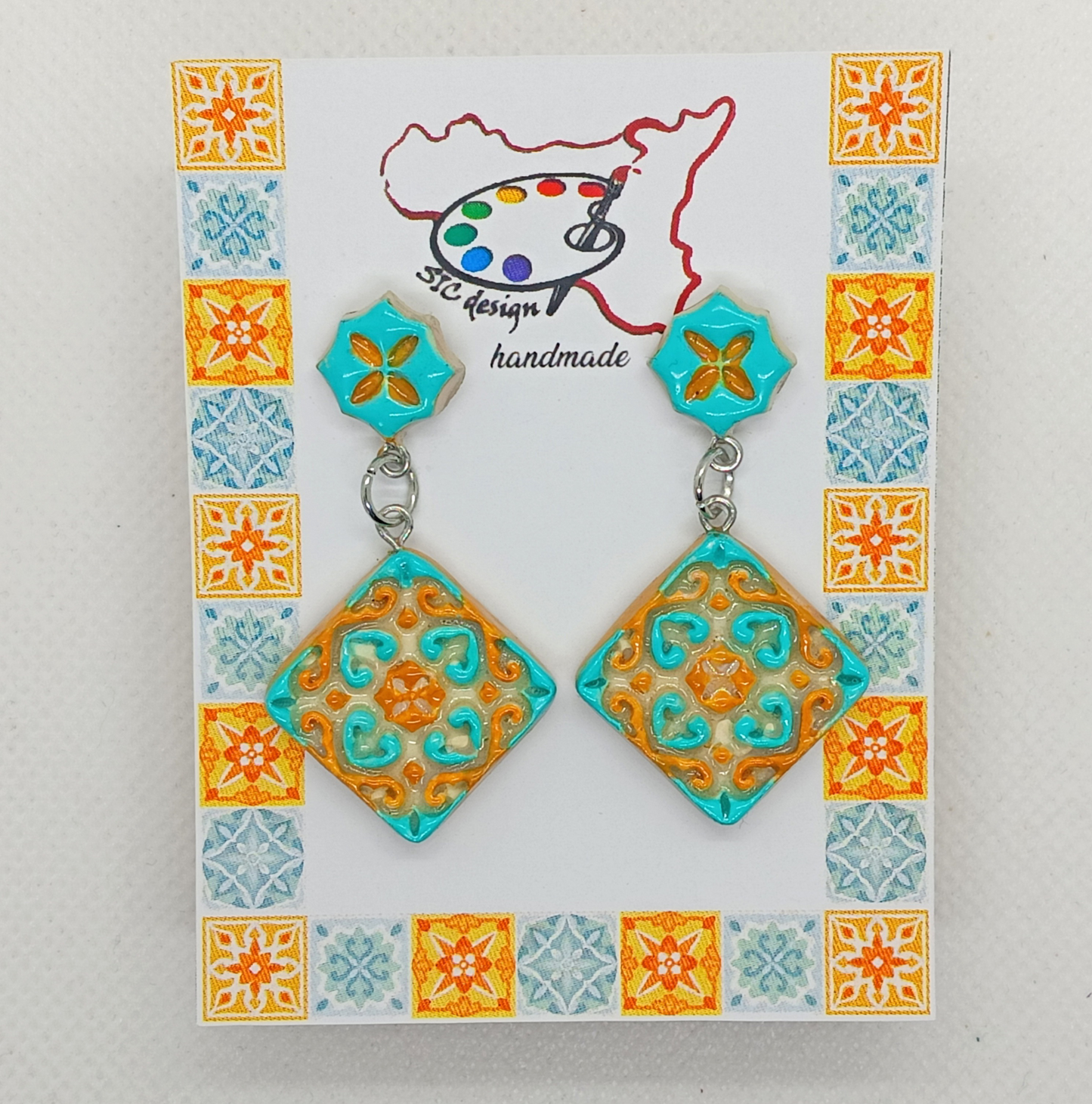 Hand-Painted Earrings from the Maiolica Collection - Four Unique Variations