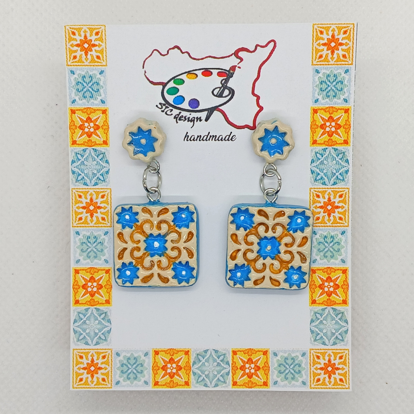 Hand-Painted Earrings from the Maiolica Collection - Four Unique Variations