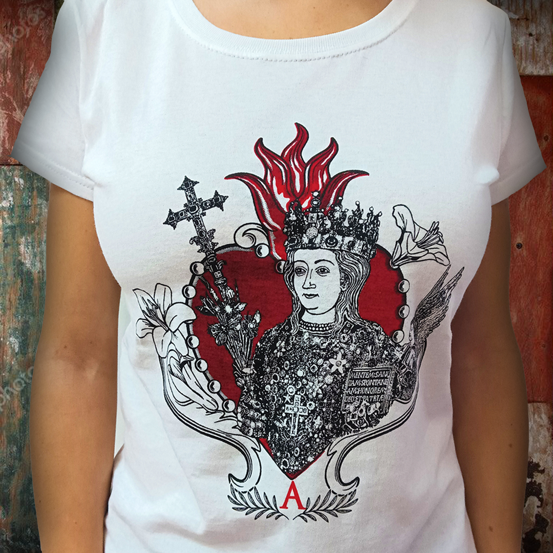 Saint Agatha Heart T-Shirts for Men and Women