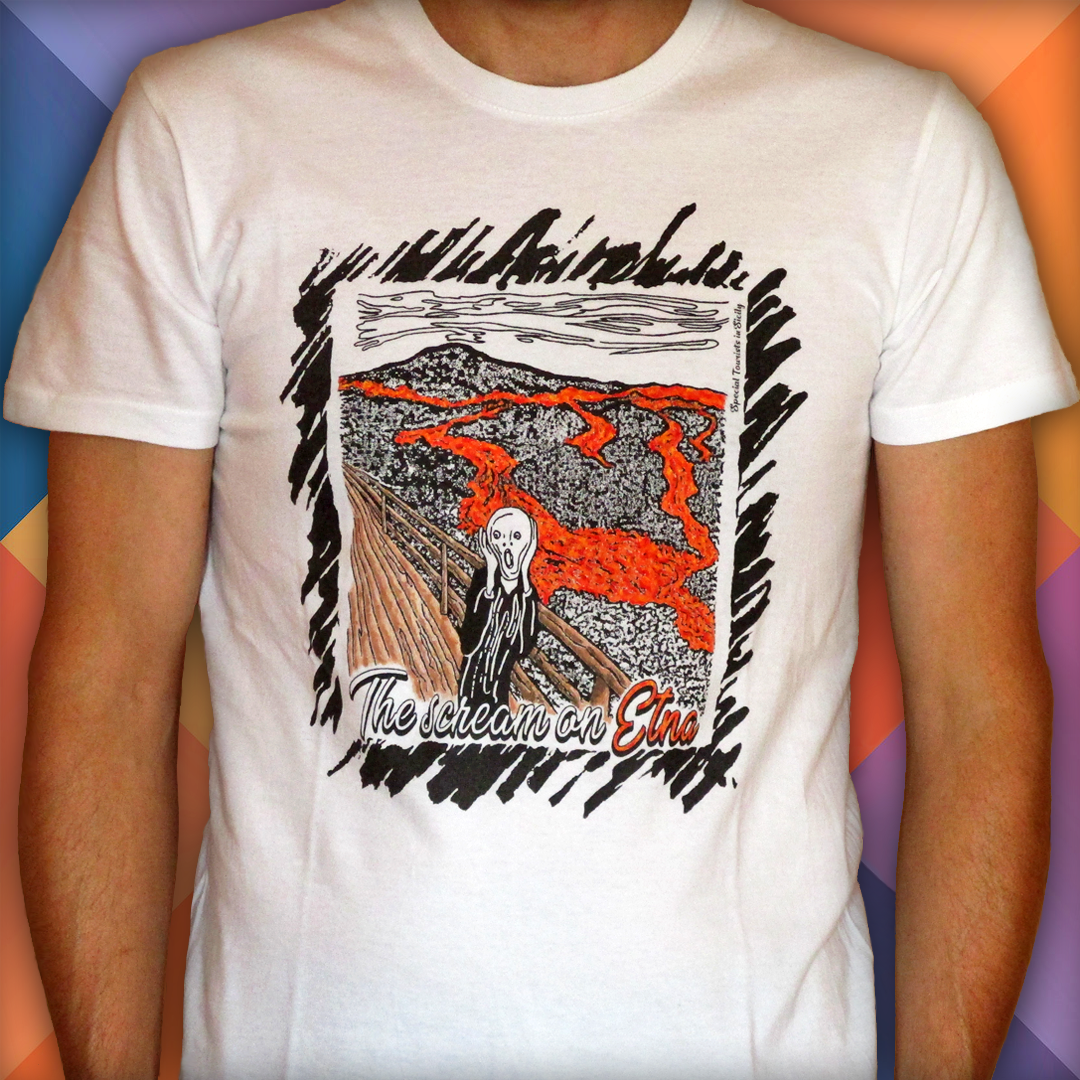 24. Magliette dipinte a mano - L'urlo sull'Etna