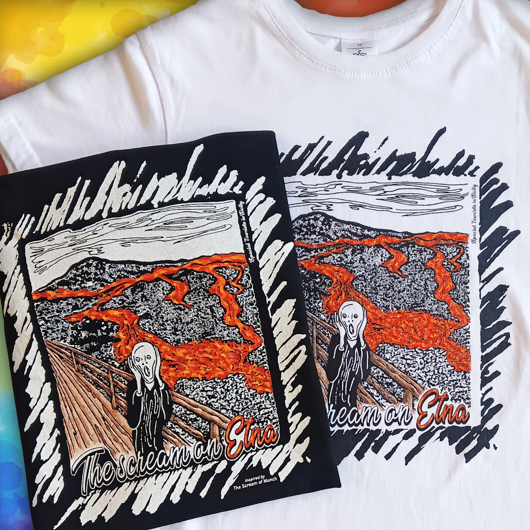 24. Magliette dipinte a mano - L'urlo sull'Etna