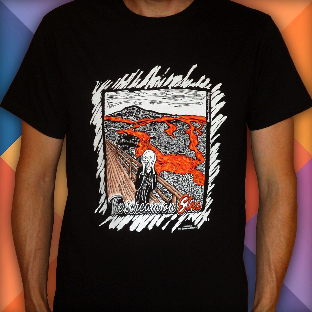 24. Magliette dipinte a mano - L'urlo sull'Etna