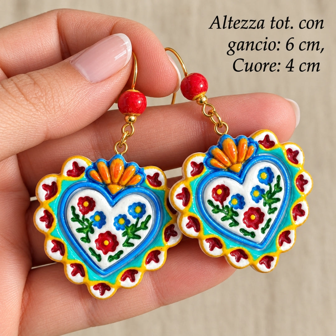 Hand-Painted Hearts Collection Earrings – Two styles