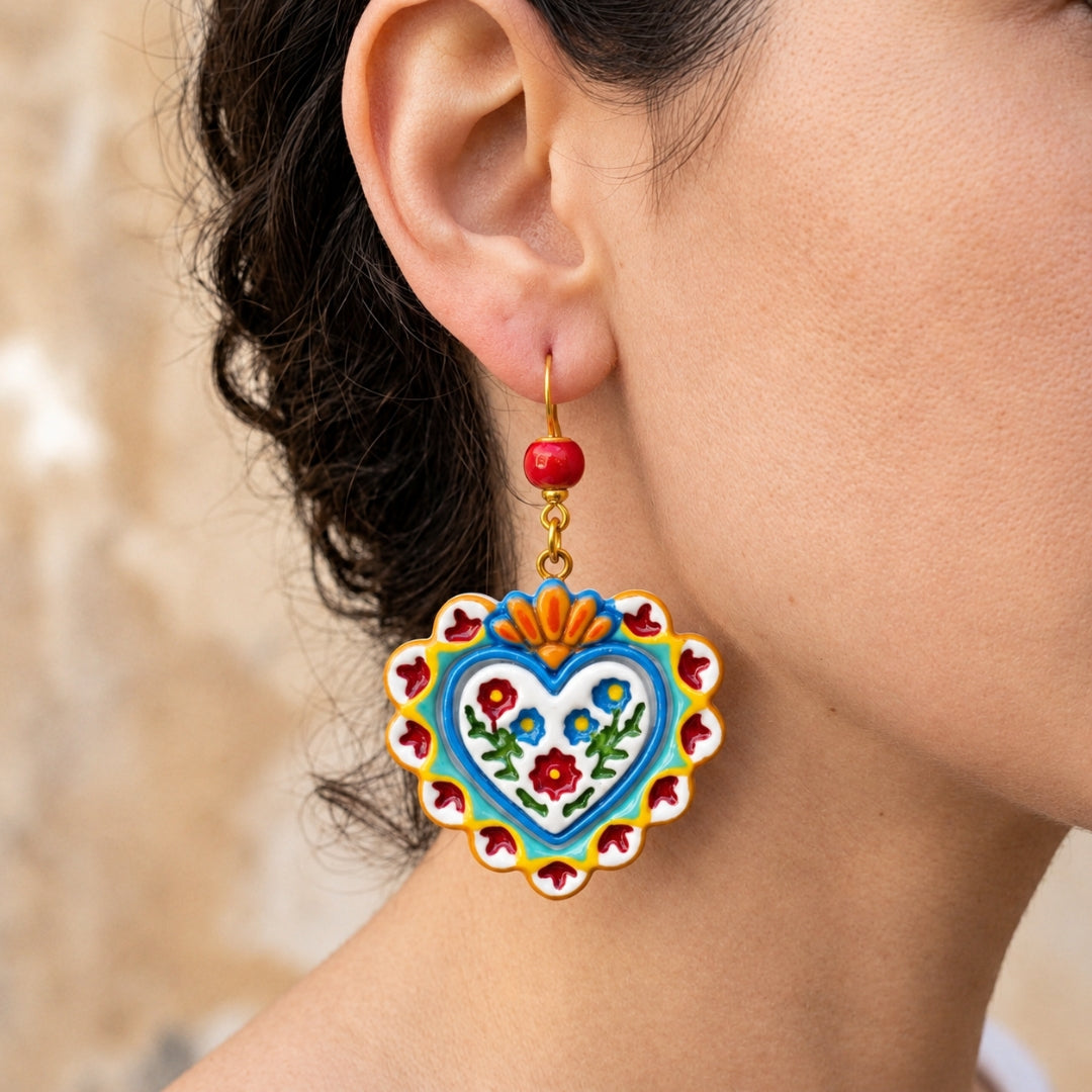 Hand-Painted Hearts Collection Earrings – Two styles