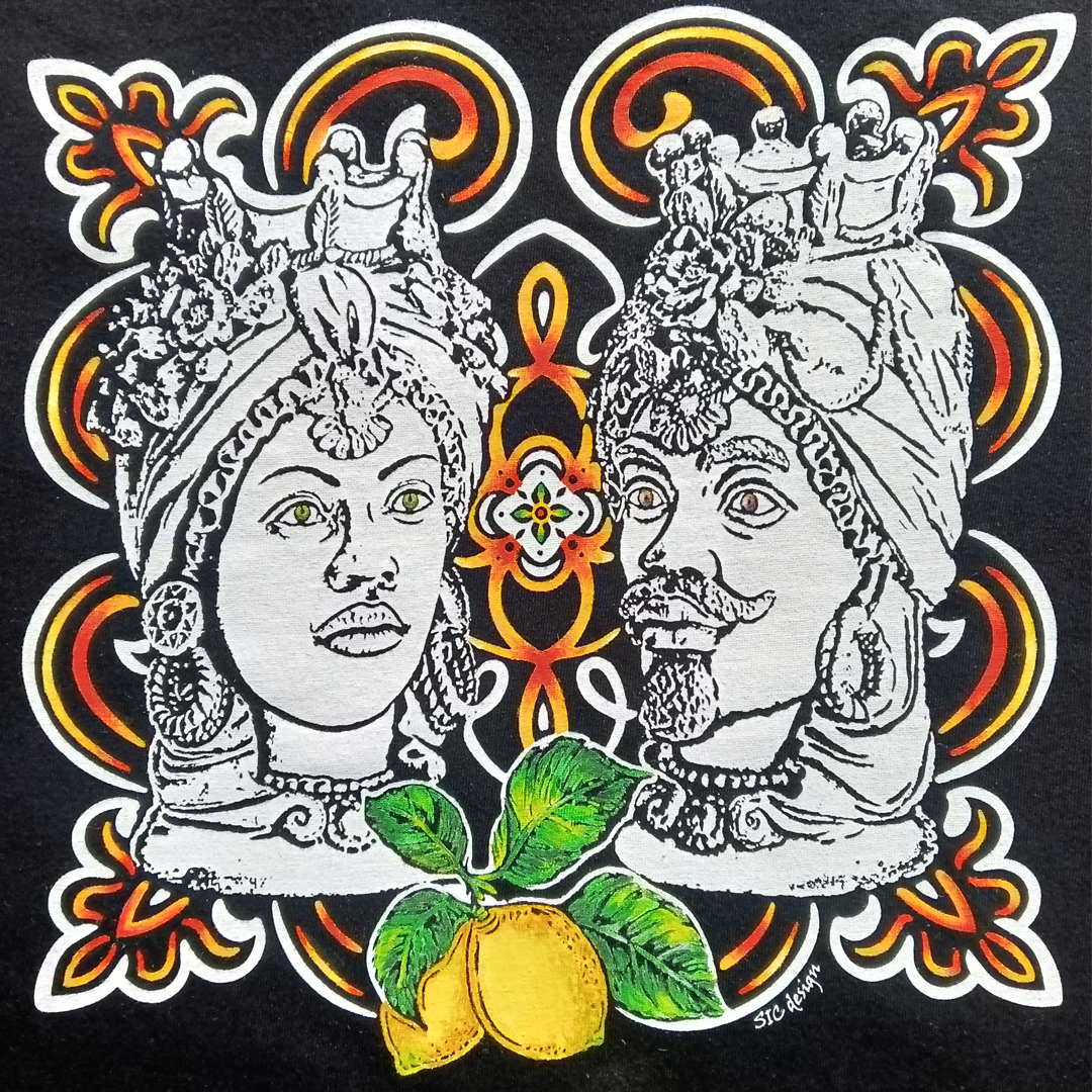 08. Magliette dipinte a mano - Teste di moro siciliane