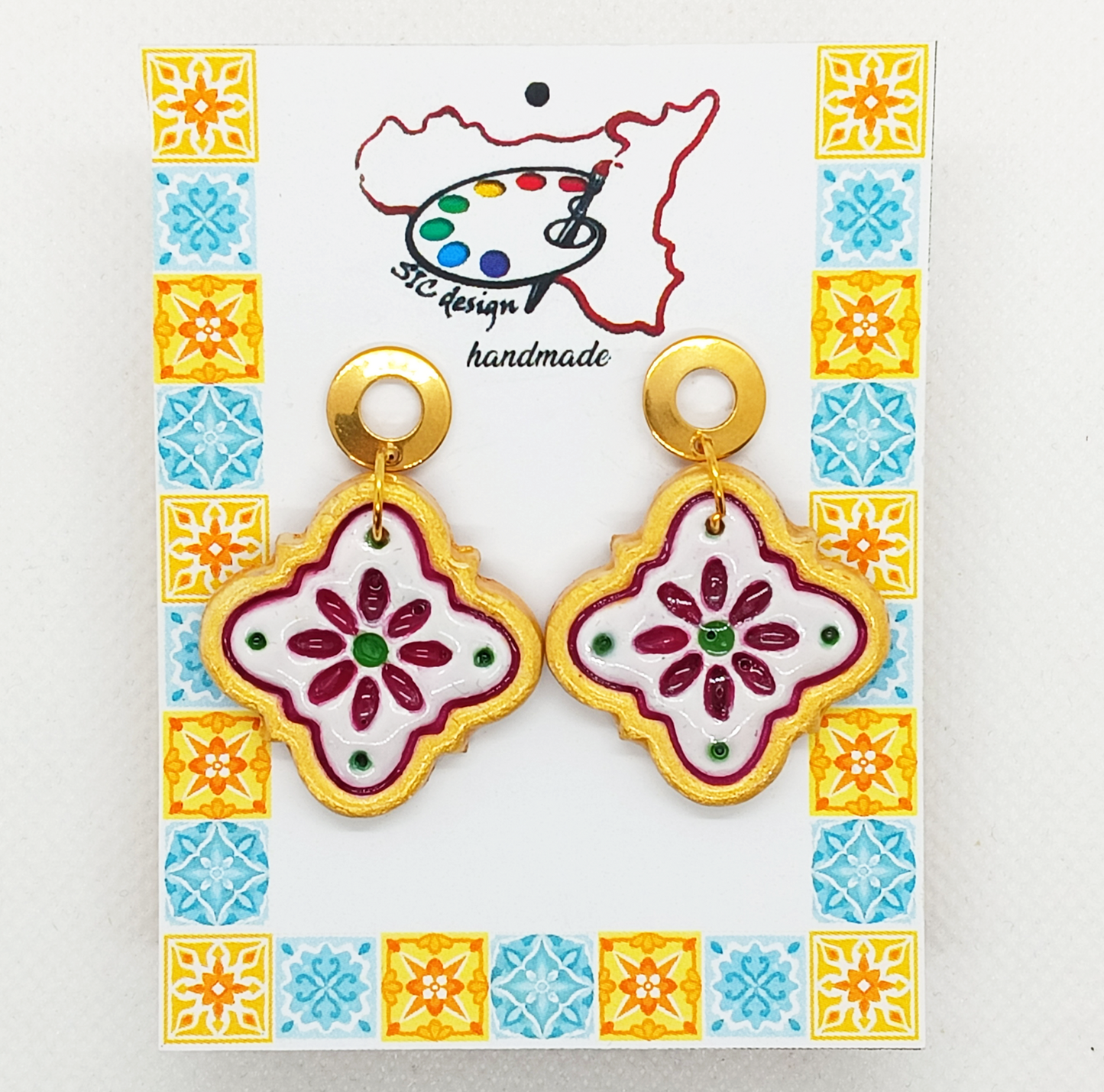 06. Set coordinato Orecchini e Bracciale Dipinti a Mano