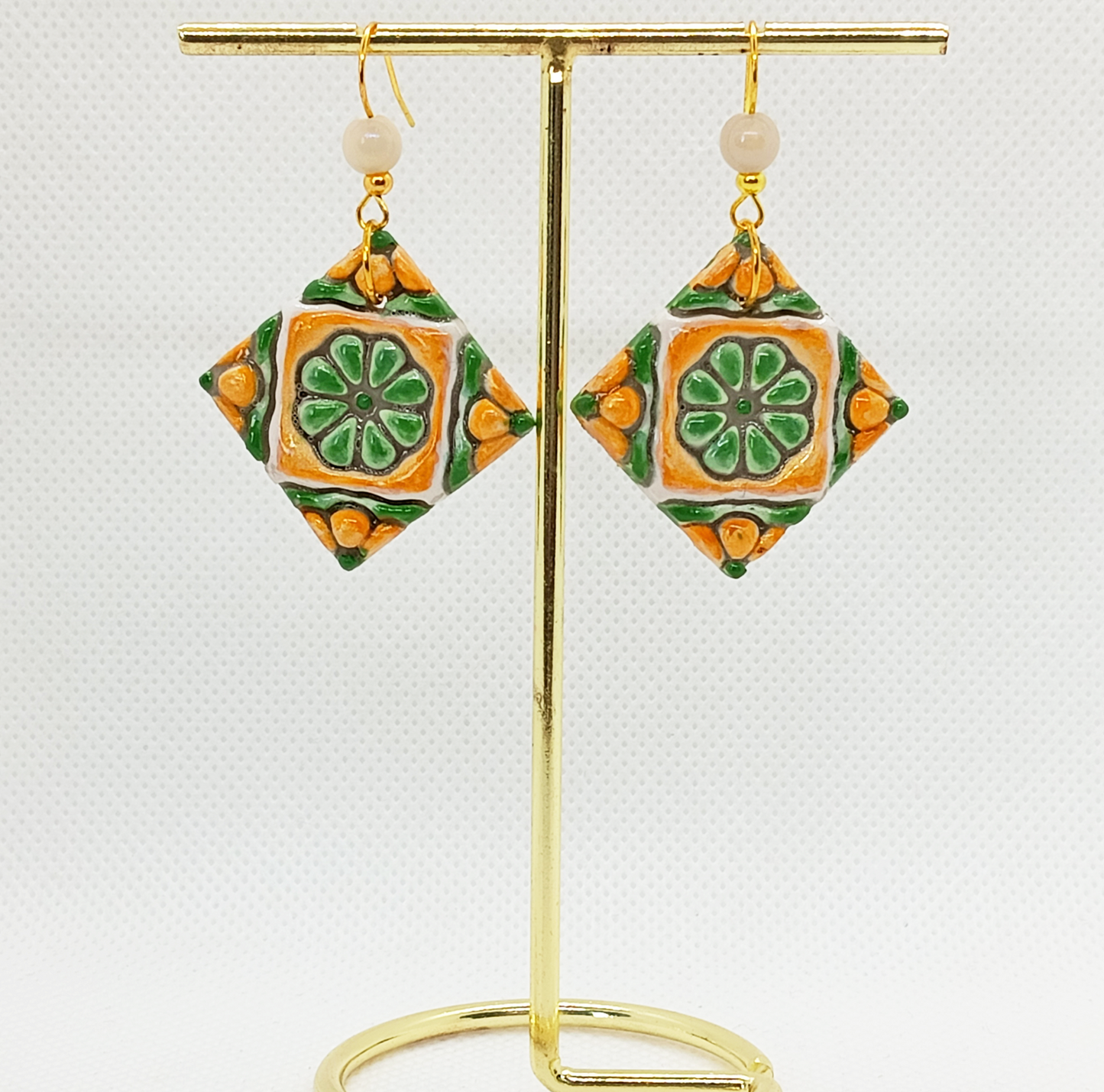 09. Set Maiolica Fiorita - Orecchini e Collana Dipinti a Mano e Orecchini Dipinti a Mano