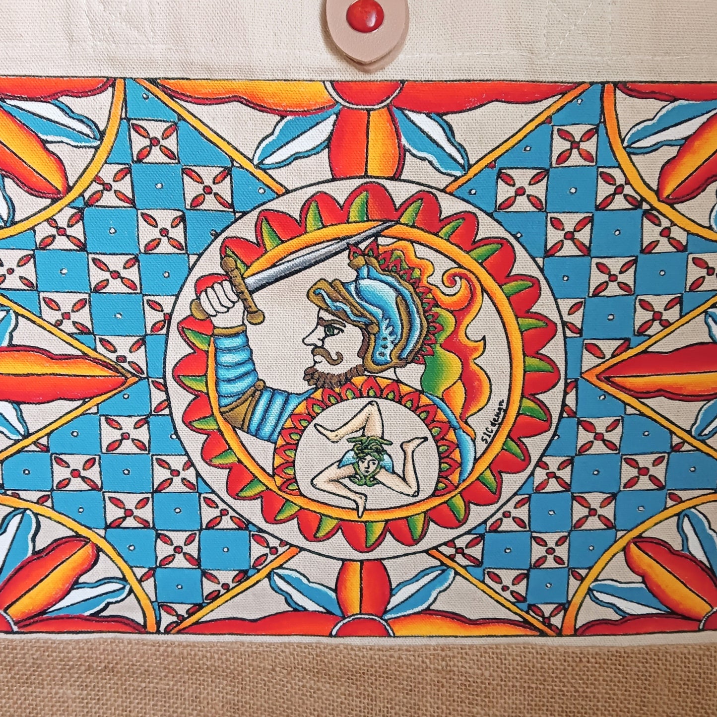 Hand-painted Sicilian Paladin Bag