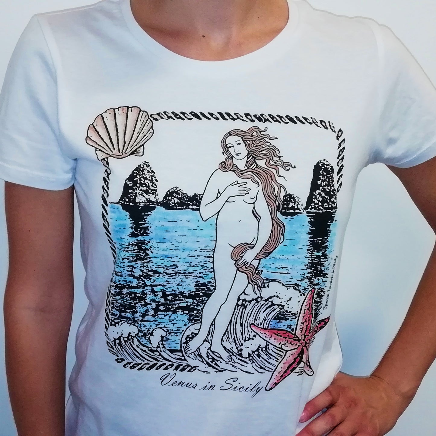 Venus in Sicily Handpainted T-shirt