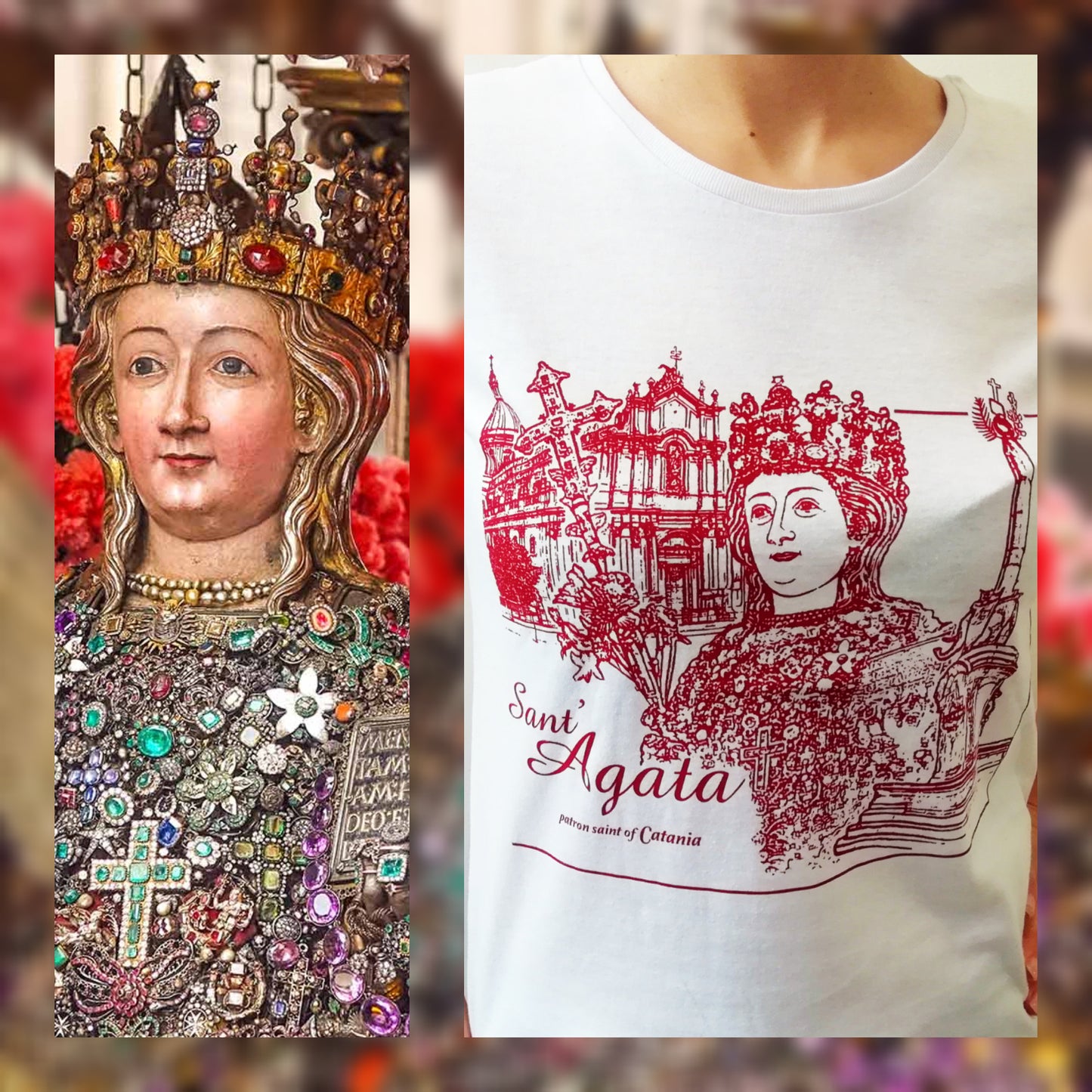 Agatha of Sicily patron saint of Catania man's and woman's T-shirts