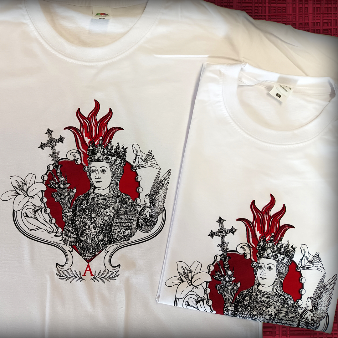 St Agatha heart man's and woman's T-shirts